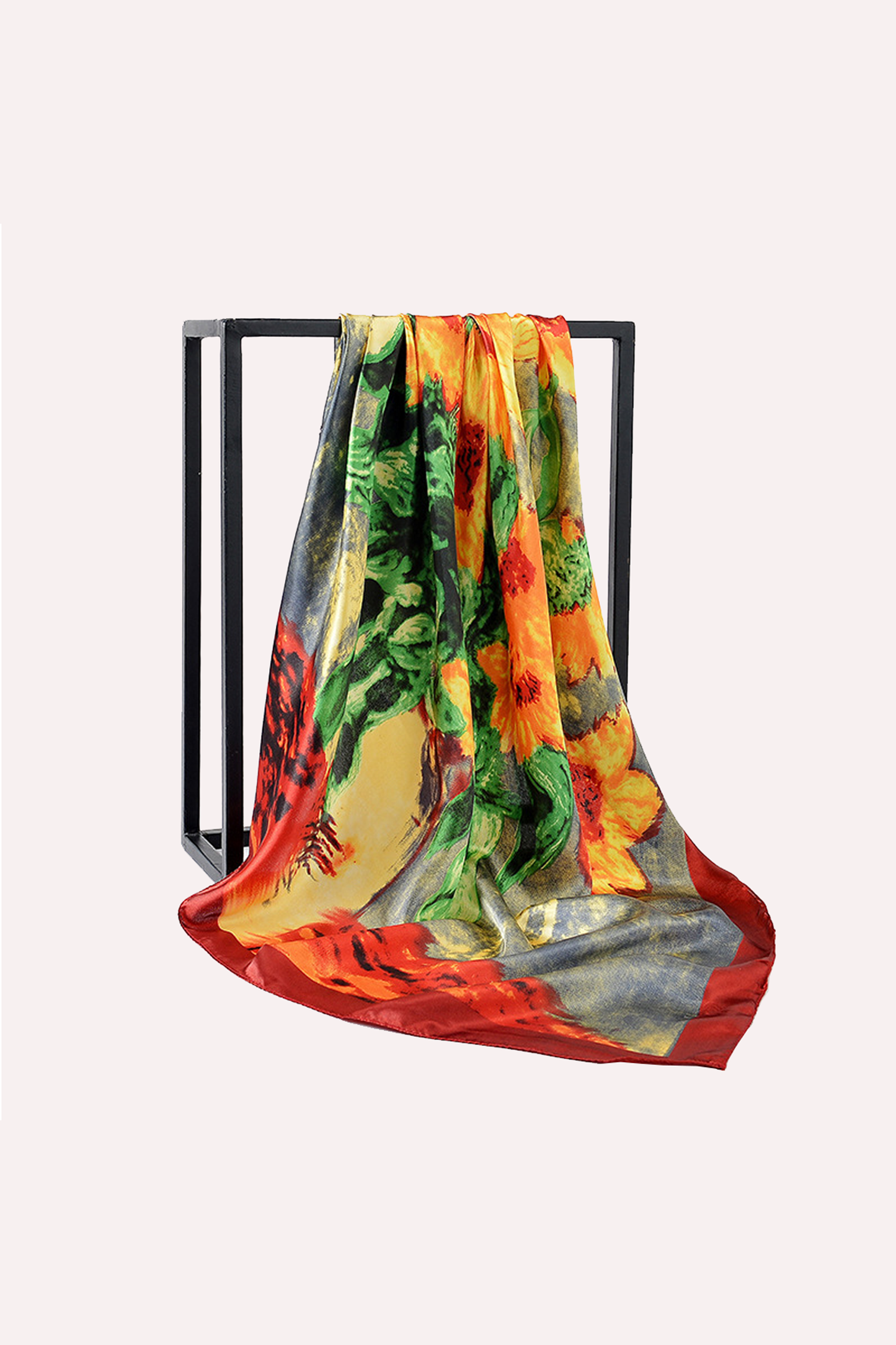 Sibia - Vibrant Orange Silk Scarf for Women