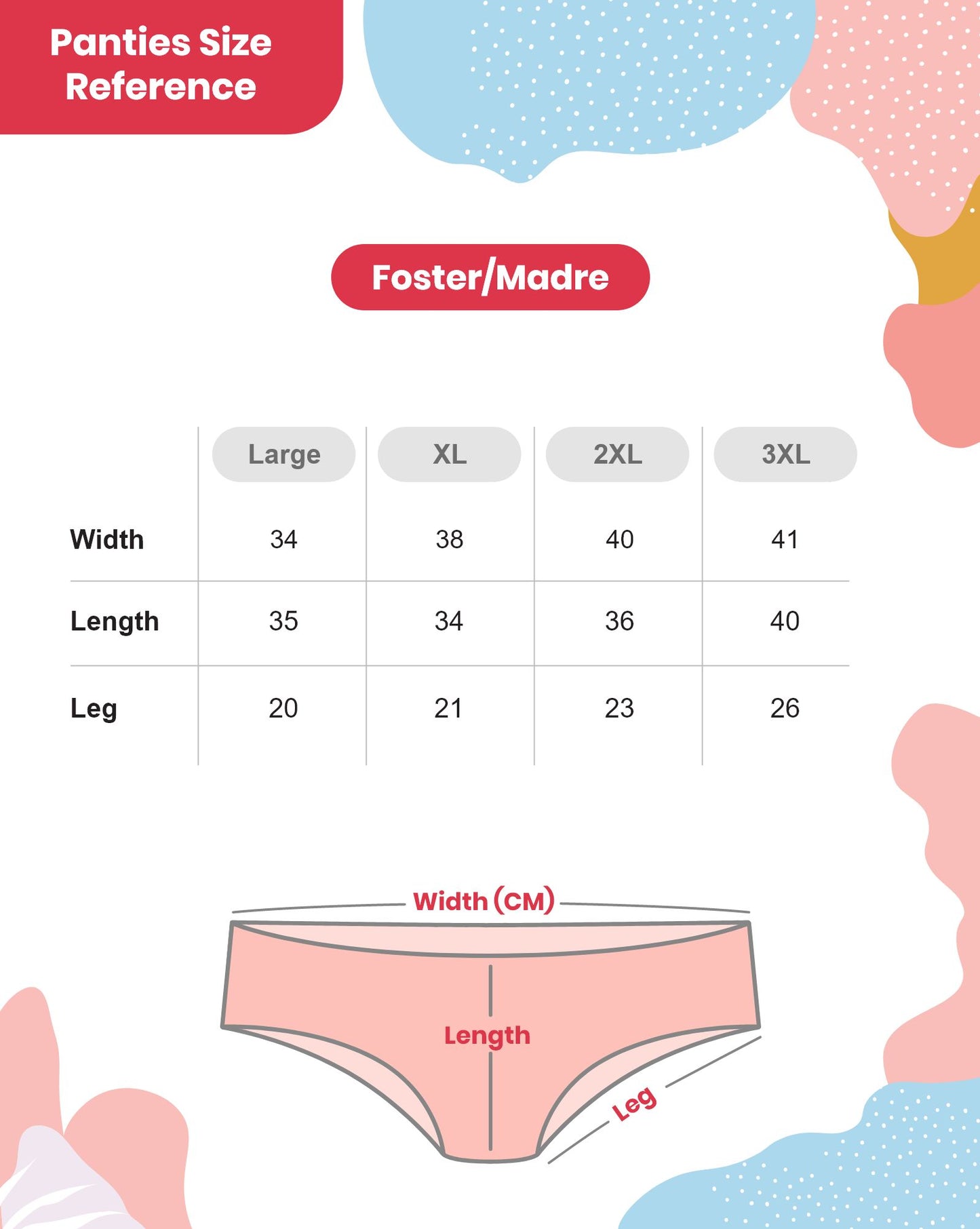 ladies underwear sizes